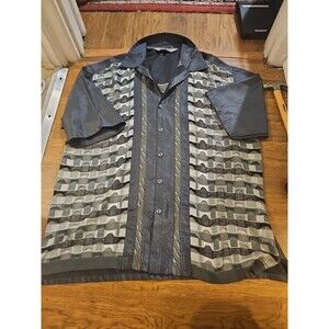 Michael Irvin 88 Knit Front Button Up Shirt Mens 4XL Coogi Style 3D Textured